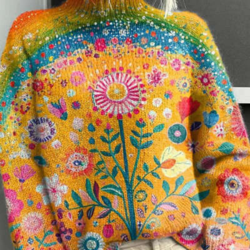 Chic Women's High Neck Wool Knit Sweater